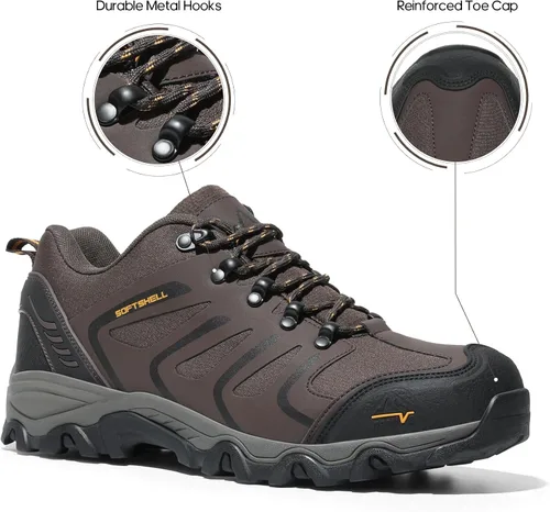 Vista 8 de NORTIV 8 Zapatos de senderismo impermeables de caña baja para hombre Senderos de trekking Zapatos de trabajo al aire libre