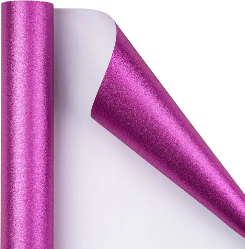 Vista 3 de RUSPEPA Papel de regalo con purpurina, mini rollo, papel brillante con purpurina de color sólido perfecto para bodas, cumpleaños, baby shower