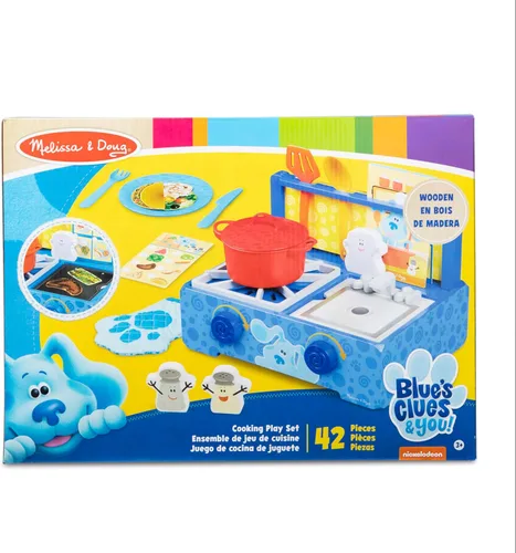 Vista 6 de Melissa & Doug Blue's Clues & You! Juego de cocina de madera (42 piezas)