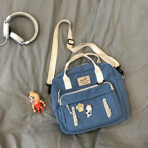Vista 5 de Extolove Linda bolsa de mensajero, mochila kawaii, bolsa cruzada japonesa bolsa estética bolsa Ita bolsa con accesorios Kawaii