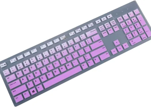 Vista 6 de Protector de teclado de silicona antipolvo transparente compatible con Dell KB212-B, KB4021, 2GR91, 4G481, PC de escritorio delgado USB de 104