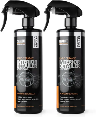 Vista 8 de CERAKOTE Rapid Ceramic Detallador y Protector de Interiores (14 fl oz.) – Rápido y Fácil – Seguro para Múltiples Superficies – Espray Limpiador