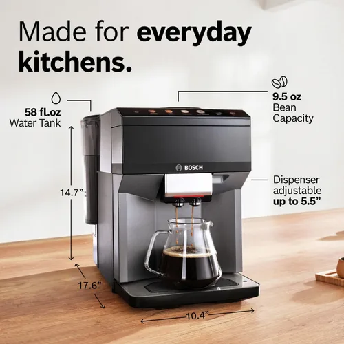 Vista 12 de Bosch 500 Series Máquina espresso y de café completamente automática – Panel de control táctil, manguera de leche, molinillo de cerámica, utiliza