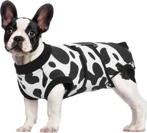 Vista 37 de Kuoser - Traje de recuperación posterior a la cirugía para perros y gatos, camisa profesional y vendaje de heridas abdominales, reemplaza collar