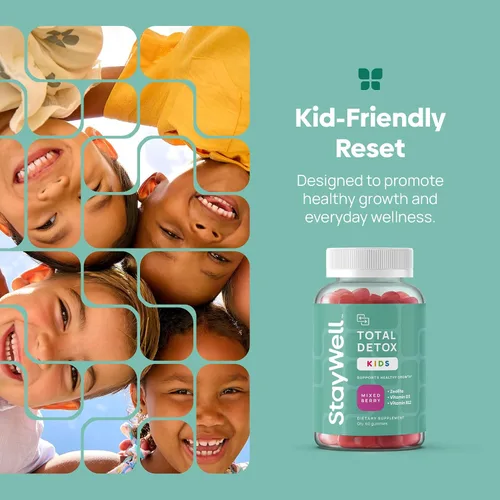 Vista 9 de Stay-Well Naturals Natural Zeolite Heavy Metal Detox Kids, gomita masticable, zeolita micronizada, limpieza total de metales corporales, limpieza