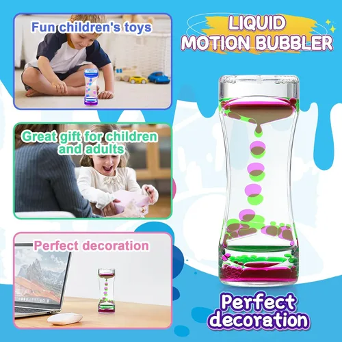 Vista 4 de Paquete de 3 temporizadores de burbujas de movimiento líquido para caliming, juguetes sensoriales, juguetes para el autismo, juguete para ansiedad
