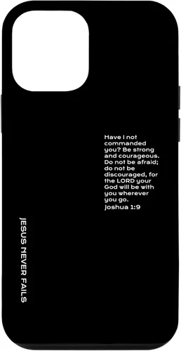 Vista 16 de iPhone 13 Pro Max Be Strong And Courageous, Joshua 1, funda cristiana del día del padre