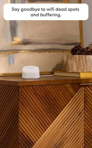 Vista 3 de Router wifi de malla Amazon eero 6+ con 1 mes gratis de eero Plus (se renueva automáticamente). Cobertura de hasta 1500 pies², conecta más de 75