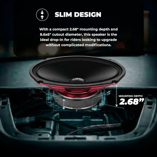 Vista 3 de DS18 PRO-SM69.2 6x9 Altavoz de Cono de Rango Medio de Montaje Poco Profundo Resistente al Agua, 500W Potencia Máxima, 250W RMS, 2 Ohmios - Perfecto