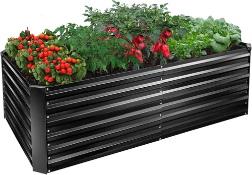 Vista 8 de Kit de Cama de Jardín Elevada, Macetero Galvanizado de 5x5x1 pies, Cajas de Jardín Elevado Altas para Exteriores, Camas de Jardín Elevado de Metal