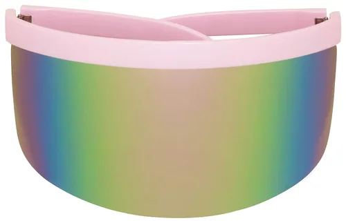Vista 2 de ShadyVEU Gafas de sol retro monocromáticas de gran tamaño con lentes espejadas futuristas sin montura de 6.693 in para hombre y mujer