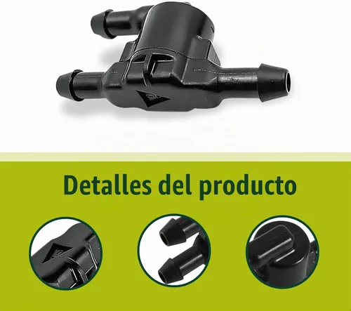 Vista 5 de Pack-2 - Válvula de retención para limpiaparabrisas de automóvil, repuesto de conector de manguera de boquilla de limpieza de 3 puertos #8532128020