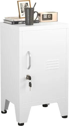 Vista 25 de Gabinete de almacenamiento de casillero de metal de 24.5"H con cerradura - Gabinete pequeño con cerradura para empleados, gabinete de casillero