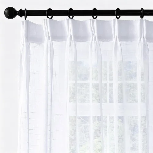 Vista 30 de Cortinas plisadas negras transparentes de 84 pulgadas de largo para puerta Negro