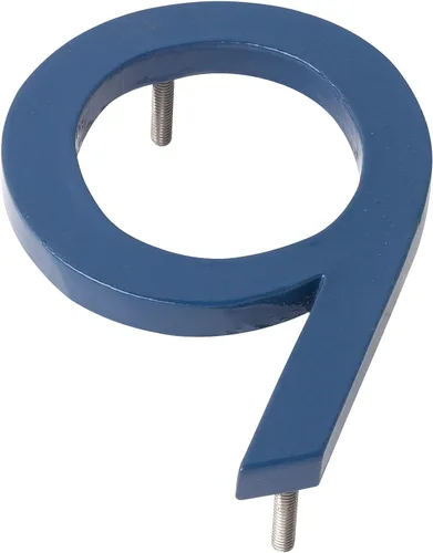 Vista 8 de Montague Metal Products MHN-04-F-SB1-1 Números de casa de dirección flotantes modernos de aluminio cepillado sólido, 4 pulgadas, azul marino
