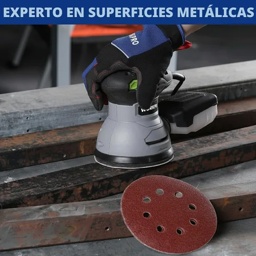 Vista 9 de WORKPRO Discos de lijado, 5 pulgadas, grano 60, 8 agujeros, gancho y bucle