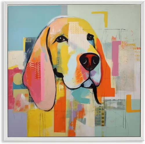 Vista 22 de Stupell Industries Retrato abstracto de perro enmarcado Giclée por Irena Orlov Marco negro