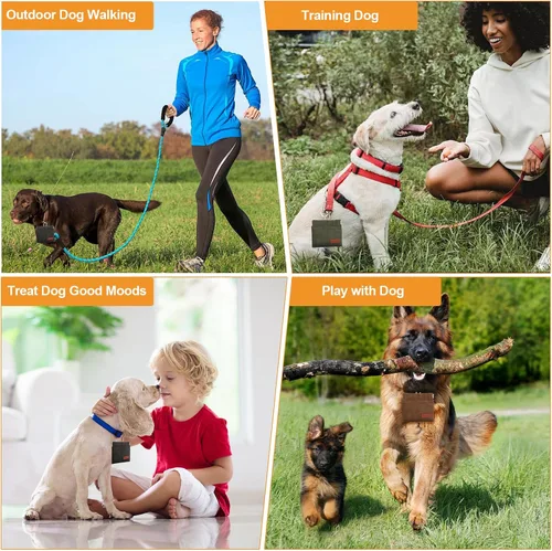 Vista 4 de VZZNN 2 bolsas de golosinas para perros, bolsa de recompensa de entrenamiento para perros, bolsa portátil para pasear perros con cierre automático