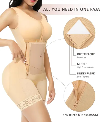 Vista 2 de FeelinGirl Fajas Colombianas Reductoras y Moldeadoras Faja para Mujer Control de Abdomina Faja Posparto Etapa 2 BBL Faja