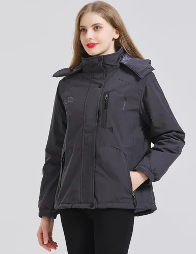 Vista 5 de ELLSWOS - Abrigos de invierno para mujer, resistentes al agua, chaqueta de esquí, abrigos cálidos para la nieve, cortavientos, impermeable