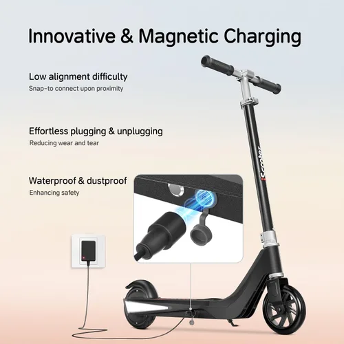 Vista 2 de iScooter IK3/IK3Pro Scooter eléctrico para niños de 6 a 12 años, velocidad máxima de 10 MPH, 3 alturas (IK3Pro), carga magnética, luces coloridas