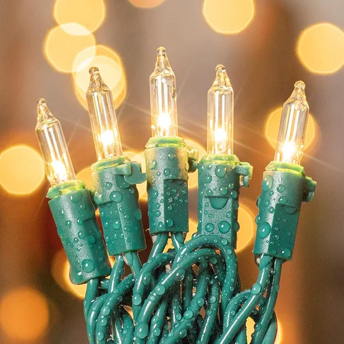Vista 15 de Luces de Navidad, 35 unidades, 9.8 pies, luces de Navidad transparentes, incandescentes, mini luces para árbol de Navidad, para interiores y blanco