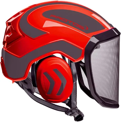 Vista 4 de Pfanner Protos Casco integral Arborist (naranja y gris)