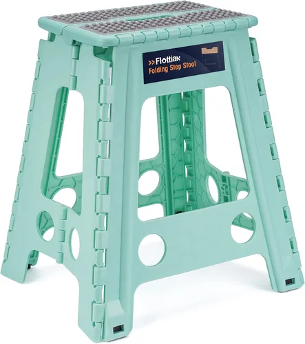 Vista 8 de Flottian Taburete plegable de 13 pulgadas para adultos y niños con capacidad para hasta 300 libras, taburetes plegables antideslizantes con asa
