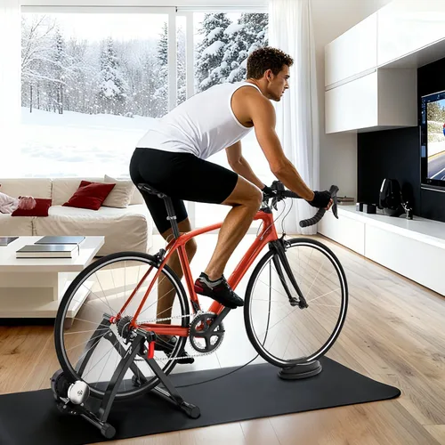 Vista 2 de Sportneer Entrenador de Bicicleta – Soporte magnético estacionario para bicicleta para ruedas de 26-28 pulgadas y 700C – Soporte de entrenador