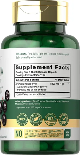 Vista 2 de Carlyle Cápsulas de bayas de Aronia 180 píldoras Extracto de chokeberry Suplemento sin OMG y sin gluten