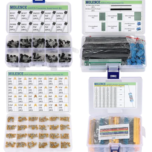 Vista 7 de 5162pcs DIY Electrónica Componentes Kit Surtido, Resistores, Inductores, Condensadores, LED, Triodo, ICS, Diodos, PCB, Potenciómetro, Cabecera