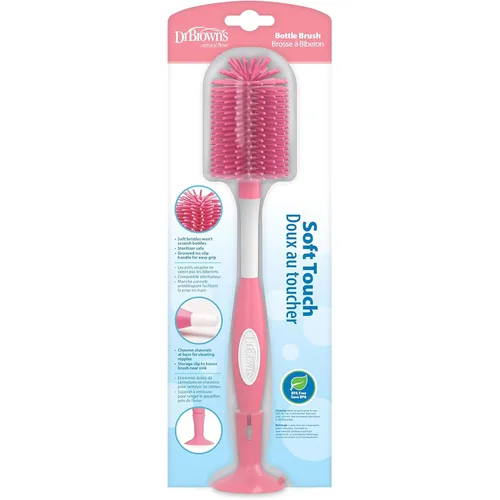 Vista 13 de Dr. Brown's Cepillo de limpieza de biberones suave sin rayones para bebé, limpiador de tetinas y base con ventosa para fácil almacenamiento, libre