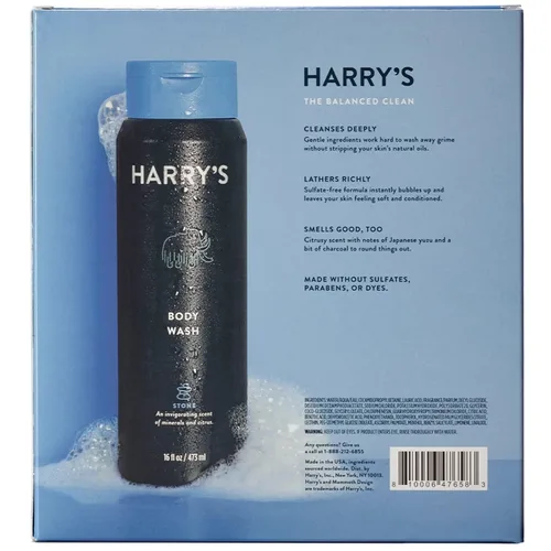 Vista 4 de Harry s Men s Gel de baño, aroma a piedra, 16 onzas líquidas (paquete de 3)