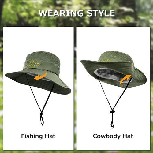 Vista 5 de Surblue Boonie - Sombrero de sol para exteriores, transpirable, ala ancha, protección UV, sombrero de pesca