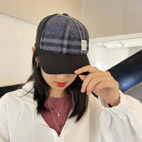 Vista 7 de TAILORMAP Gorra de béisbol Harris Tweed Gorra ajustable para hombre y mujer, 100% lana virgen pura