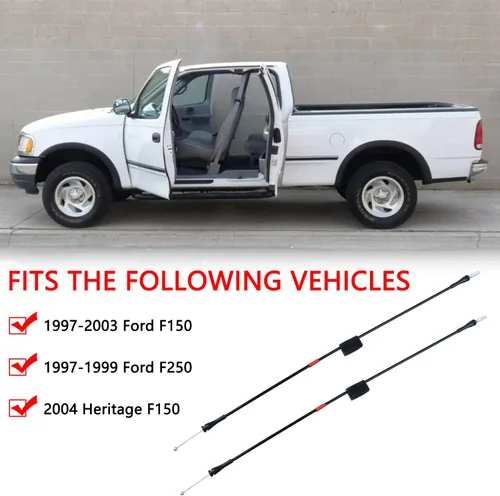 Vista 7 de Cable de pestillo inferior de la puerta trasera lado izquierdo y derecho compatible con Ford F150 2004 F150 Heritage 1997-1999 F250 Cables