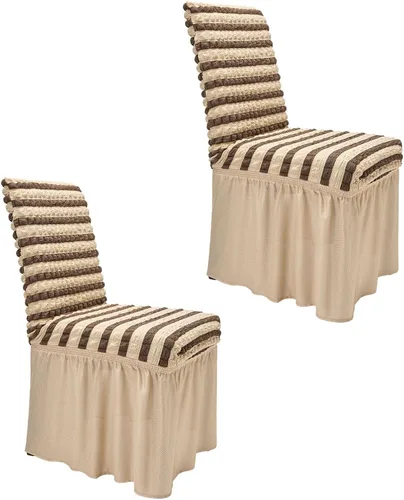 Vista 17 de NICEEC - Juego de 2 fundas para sillas de comedor de alta elasticidad, fundas removibles para sillas de comedor con falda, fundas protectoras