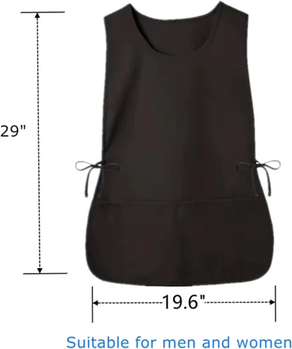 Vista 2 de Paquete de 6 delantales de cobbler para mujeres y hombres, delantales universales para adultos con 2 bolsillos, delantal de limpieza impermeable