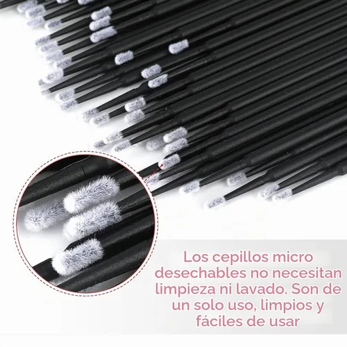 Vista 3 de G2PLUS Micro Hisopos - 100 piezas Hisopos de Algodón para Maquillaje, Aplicadores Desechables Negros Cepillo para Uñas, Delineador de Ojos