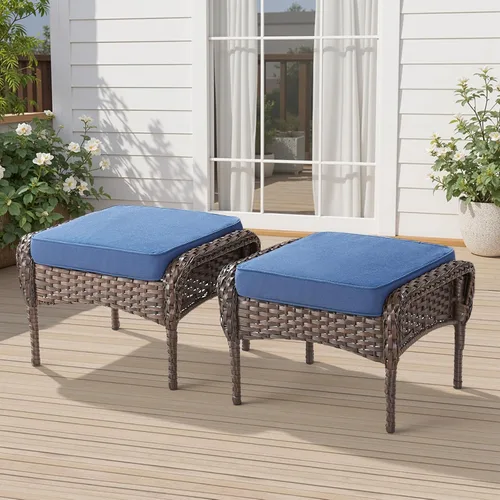 Vista 41 de Sofá de mimbre para patio al aire libre de 75 pulgadas, sofá de ratán para todo tipo de clima, sofá de respaldo alto con asiento profundo y funda