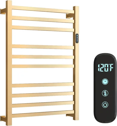 Vista 10 de 5 Barras Calentadores de Toallas de Lujo Montados en la Pared Estante de Toallas Calentado, Calentador de Toallas para Baño con Temporizador