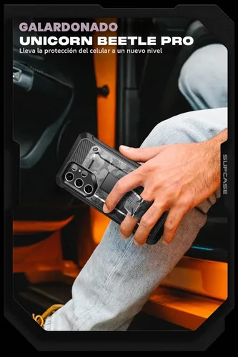 Vista 9 de SUPCASE Funda para Samsung Galaxy S22 Ultra con soporte (Unicorn Beetle Pro), [marco frontal integrado y clip para cinturón]