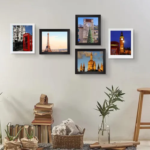 Vista 6 de SESEAT Marco de fotos negro de 8 x 10 pulgadas, marco de fotos para montaje en pared o mesa, 1 paquete