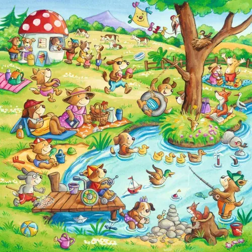 Vista 3 de RAVENSBURGER Rompecabezas 05249 Ravensburger, Vacaciones en el país, 3 x 49 piezas, rompecabezas para niños a partir de 5 años