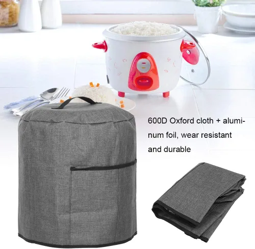 Vista 2 de Funda protectora redonda para olla a presión, funda protectora para freidora de aire con bolsillo, bolsa protectora aislada impermeable, accesorios