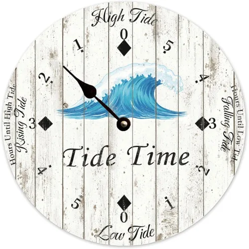 Vista 46 de Tide Clock for Wall Myrtle Beach Time Coastal Clocks Beach Navy-3