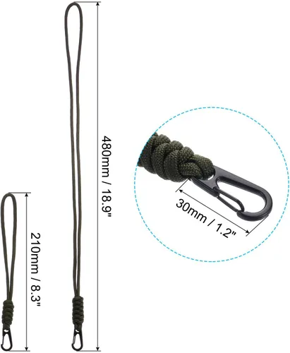 Vista 2 de PATIKIL Cordón de insignia con clip para llavero, correa de cordón para collar y cierre de metal Verde -Oliva