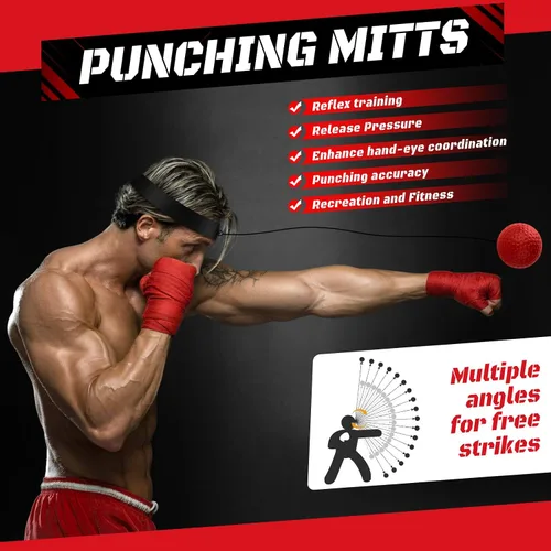 Vista 5 de Juego de guantes de boxeo 4 en 1 y guantes de boxeo para niños y niñas, guantes de boxeo para niños y niñas, almohadillas de enfoque con envolturas