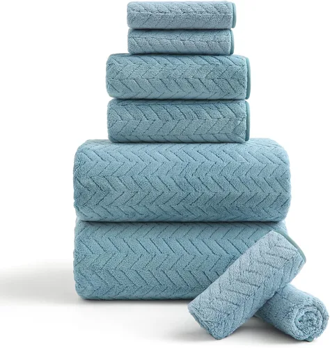 Vista 34 de Ferdilan Juego de 8 toallas de baño extra grandes, 2 toallas de baño de gran tamaño (35 x 70 pulgadas), 2 toallas de mano, 4 toallas para la cara
