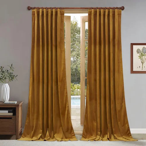 Vista 12 de StangH Cortinas 100% opacas, color beige, terciopelo suave y grueso, cortinas para ventana de dormitorio, forro blanco, cortinas con aislamiento